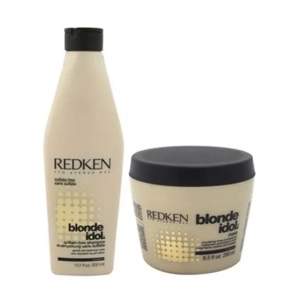 REDKEN Blonde Idol Shampoo 10.1 OZ & Mask 8.5 OZ Set Sulfate Free Treatment New